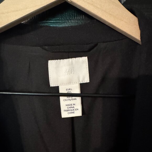 H&M Womens Suit Jacket Blazer Black Large - Picture 2 of 3